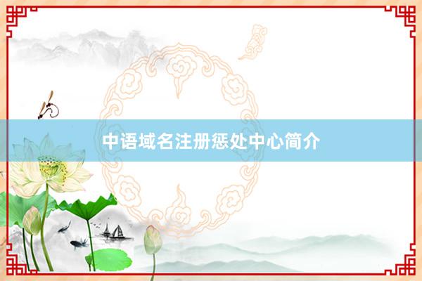 中语域名注册惩处中心简介