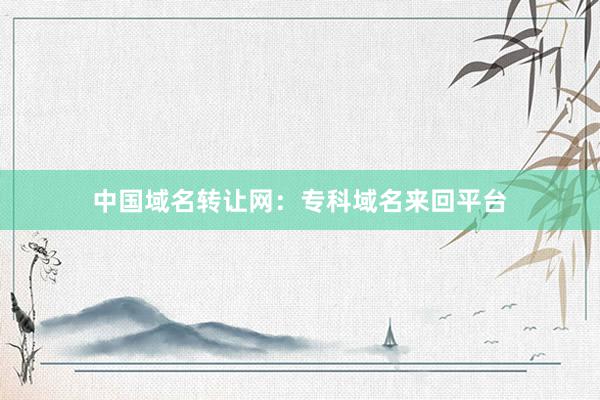 中国域名转让网：专科域名来回平台
