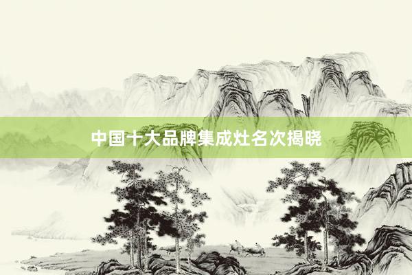 中国十大品牌集成灶名次揭晓